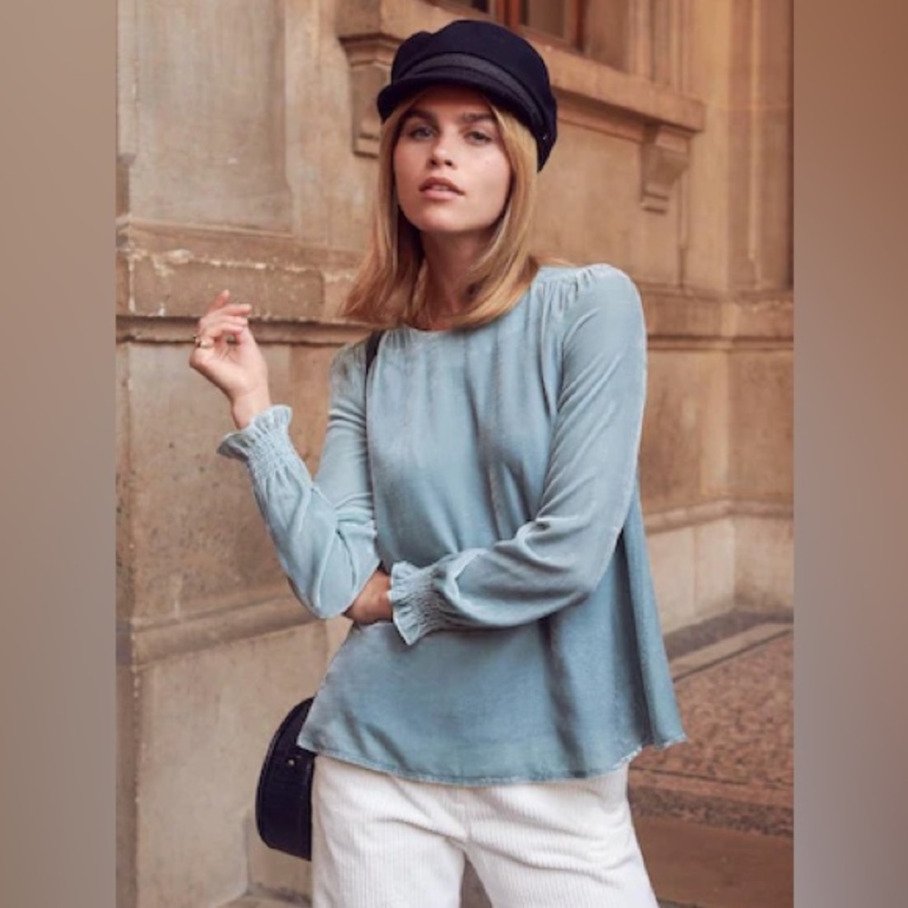 Sezane Velvet Maelis Top Shirt
